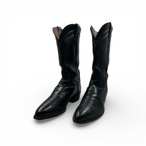 Lucchese Classics Black Leather Snip Toe Cowboy Boots 10.5 D USA